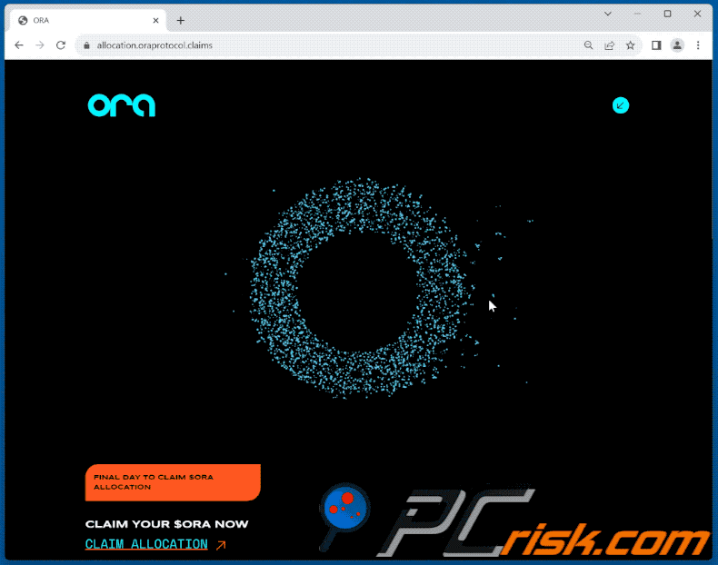 Appearance of Claim $ORA scam