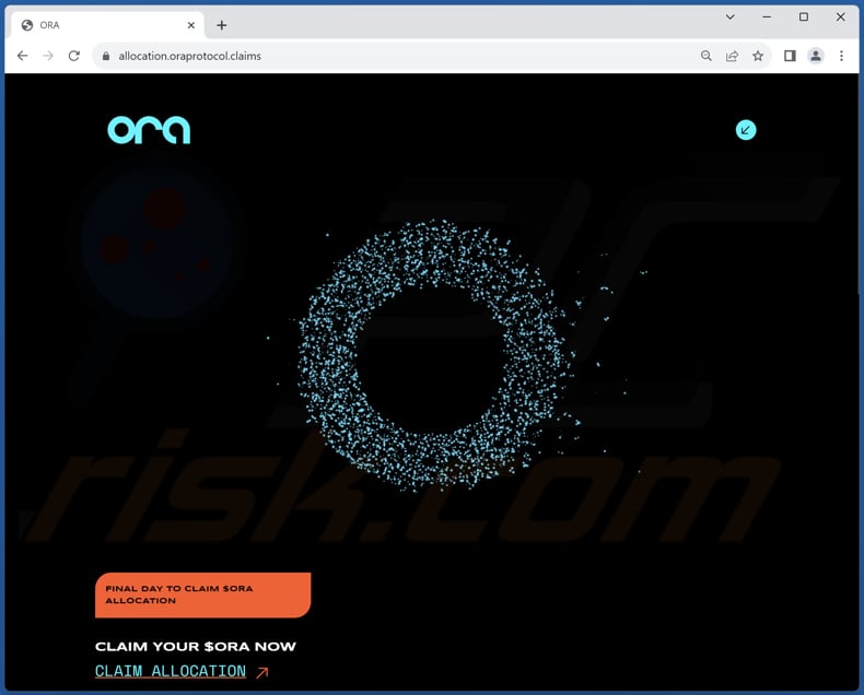 Claim $ORA scam