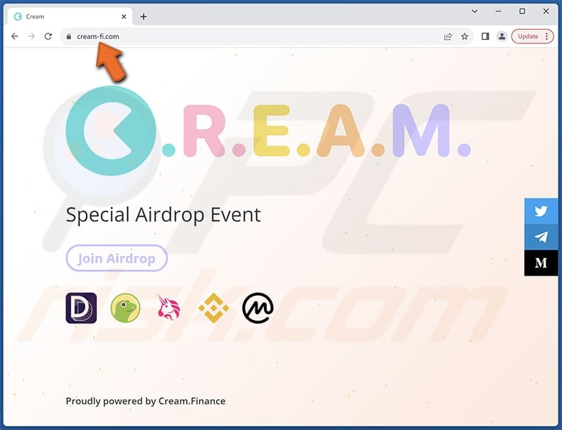 Cream Airdrop scam