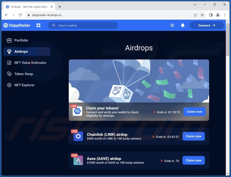 DappRadar Airdrops scam