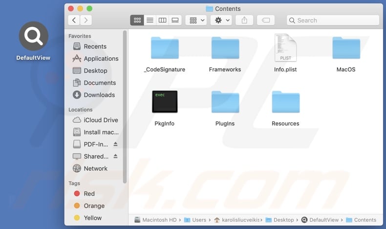 DefaultView adware install folder