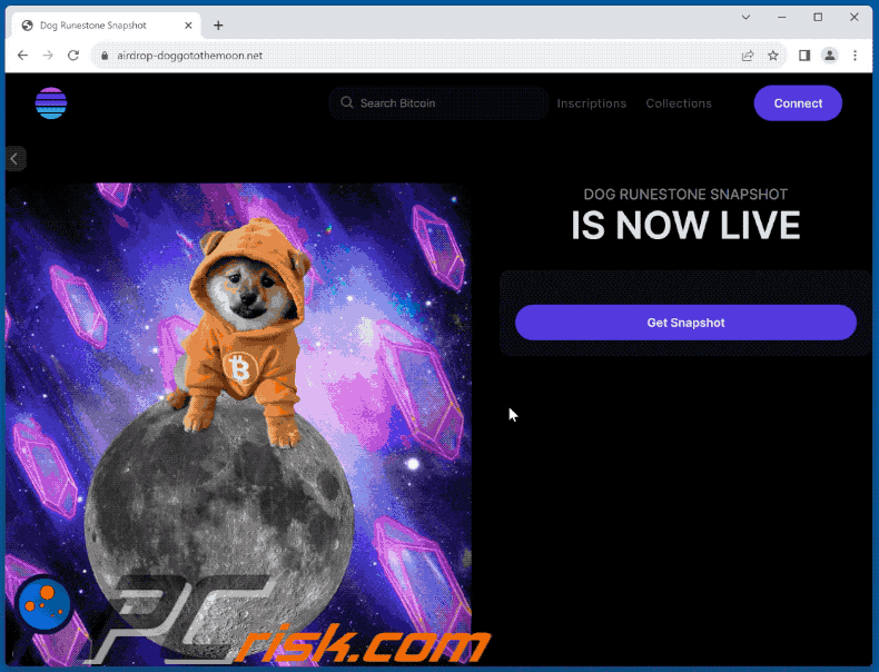 Appearance of Dog RuneStone Airdrop scam