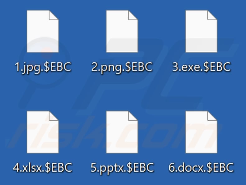 Files encrypted by $EBC ransomware (.$EBC extension)