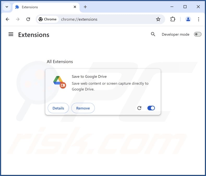 Removing unwanted extensions from Google Chrome step 2