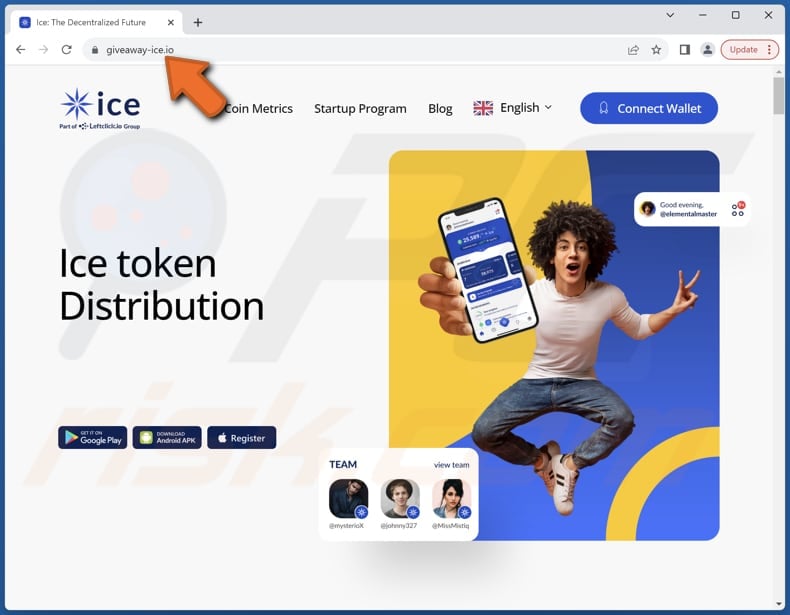 Ice Token Distribution scam