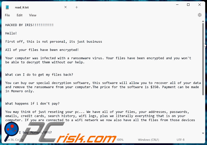IRIS ransomware ransom note (read_it.txt) GIF