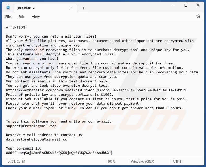 Kaaa ransomware text file (_README.txt)