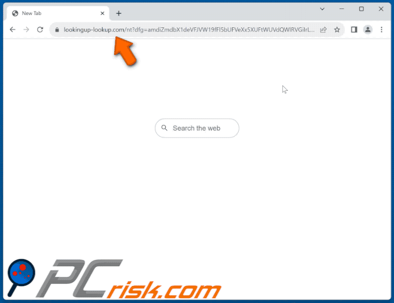 lookingup-lookup.com redirects to bing.com