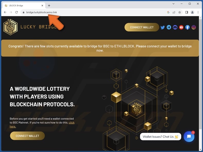 Lucky Bridge BSC To ETH LBLOCK scam