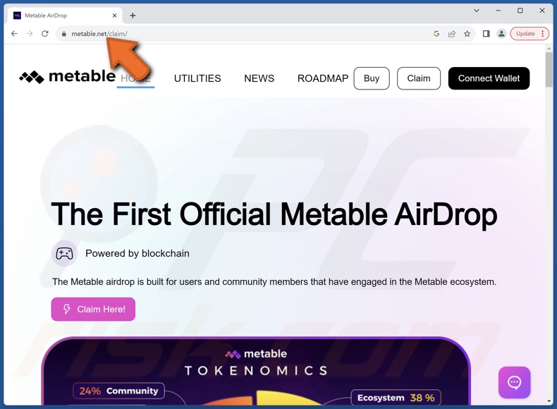 Metable AirDrop scam