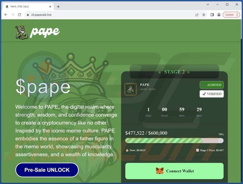 $PAPE Pre-Sale scam