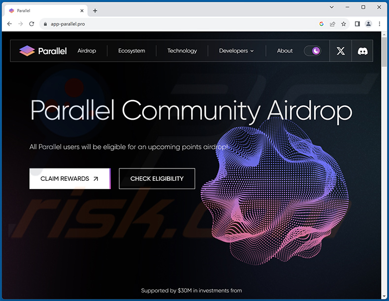 Parallel Community Airdrop scam - app-parallel[.]pro