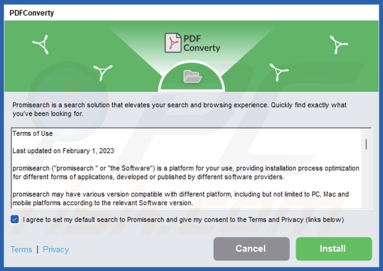 PDFConverty PUA installation setup