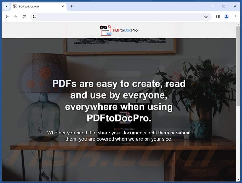Website used to promote PDFtoDocPro PUA