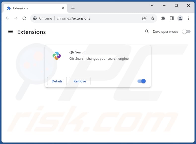 Removing qtrsearch.com related Google Chrome extensions
