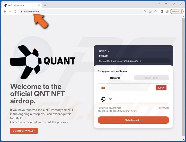 Quant (QNT) Airdrop scam