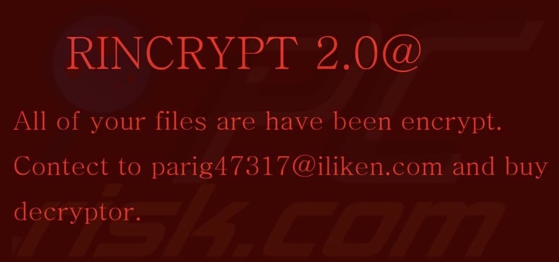 Rincrypt 2.0 ransomware wallpaper