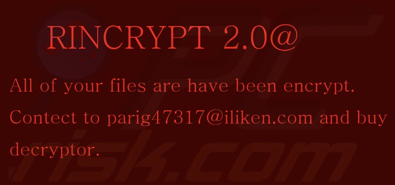 Rincrypt 2.0 ransomware wallpaper