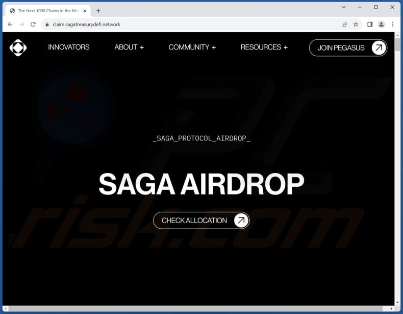 SAGA AIRDROP scam