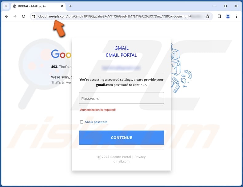 SSL (Secure Sockets Layer) Encryption scam phishing page