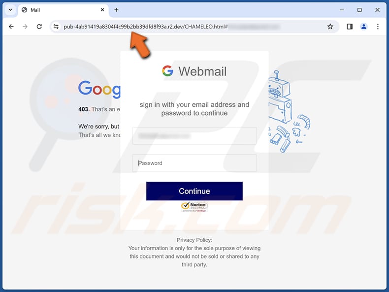 Switch To New Server email scam phishing website