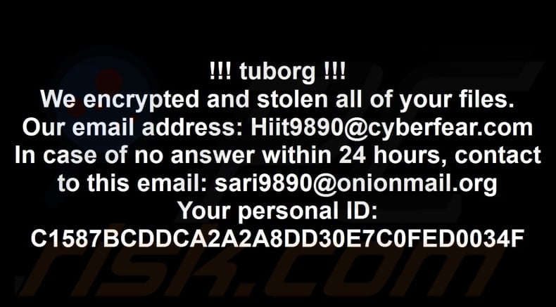 Tuborg ransomware wallpaper