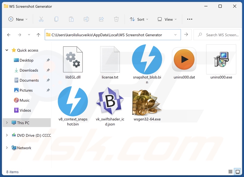 WS Screenshot Generator unwanted application install folder
