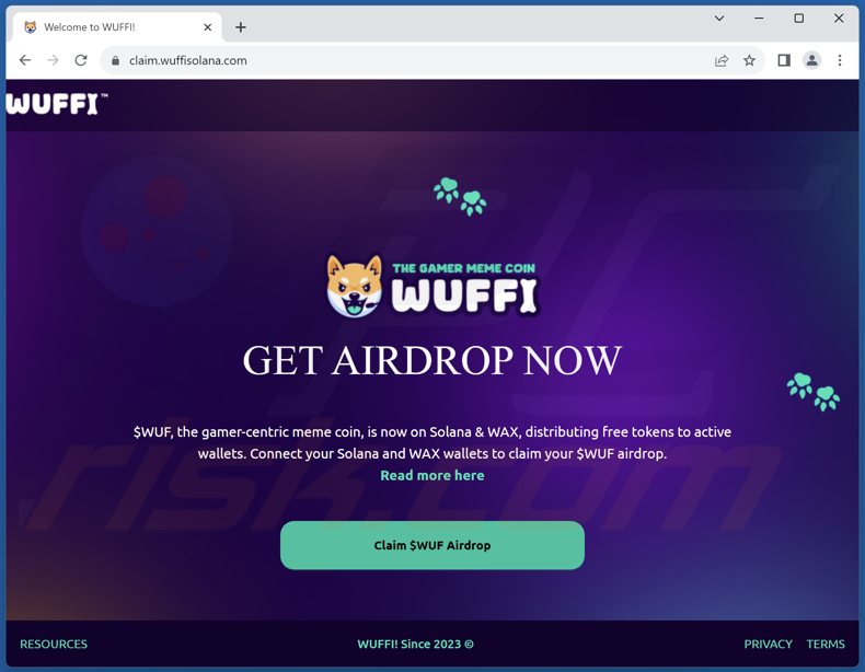 $WUF Airdrop scam