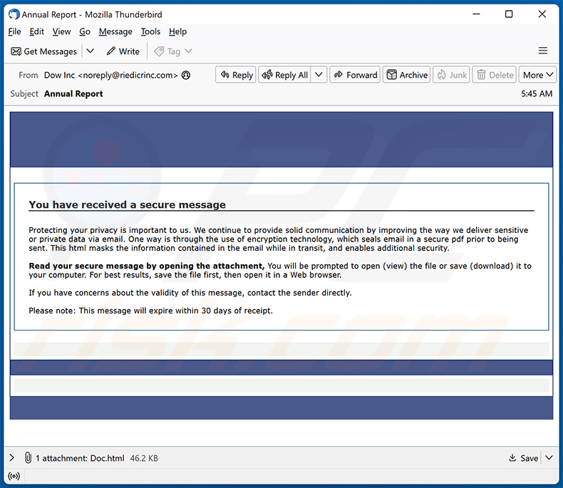 You Have Received A Secure Message email scam (2024-04-11)