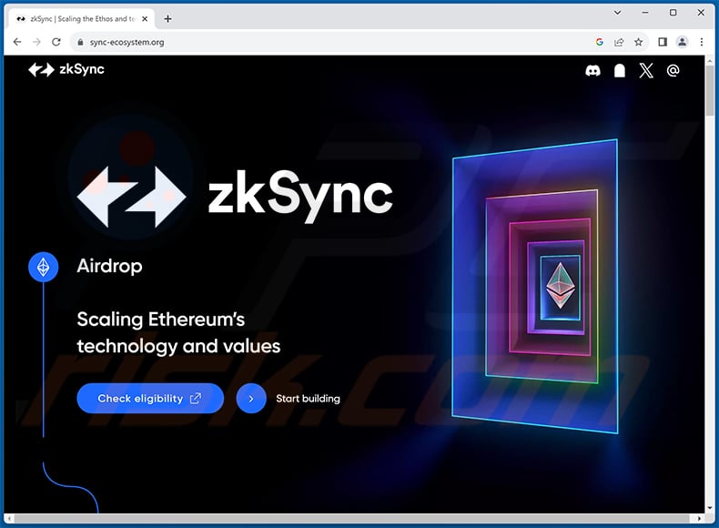zkSync Airdrop scam website - sync-ecosystem[.]org (2024-04-12)