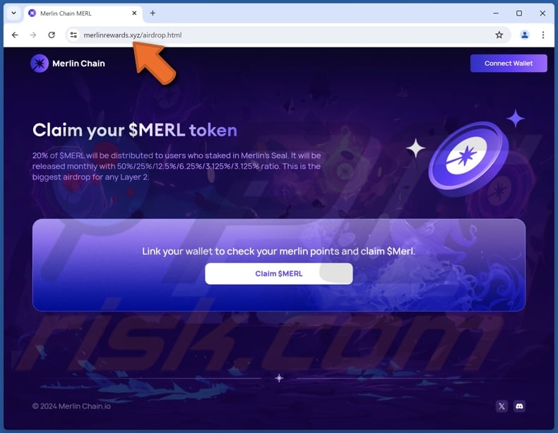 Claim Your Merlin Chain ($MERL) Token scam