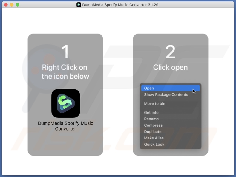 Installation carrying Cuckoo malware