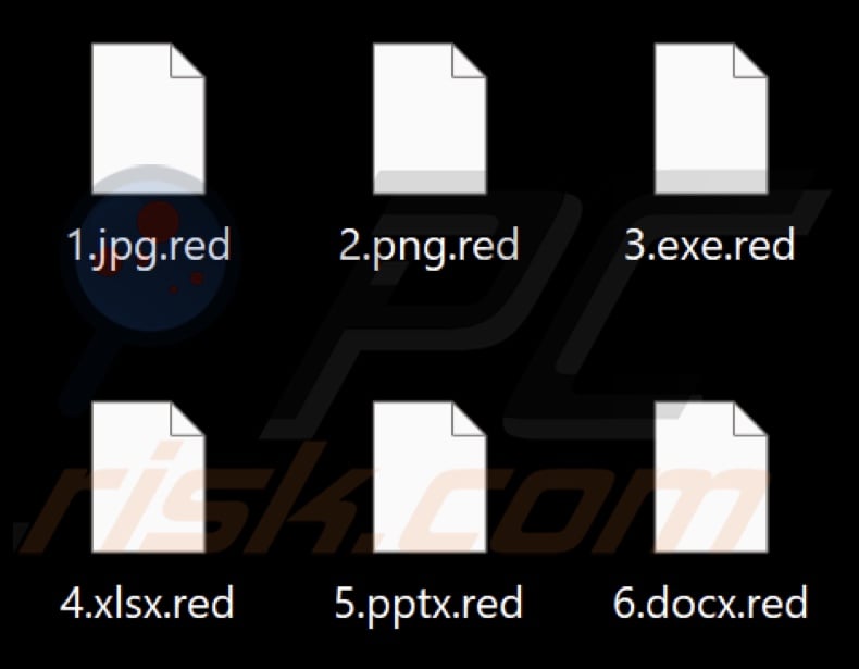Files encrypted by GhosHacker ransomware (.red extension)