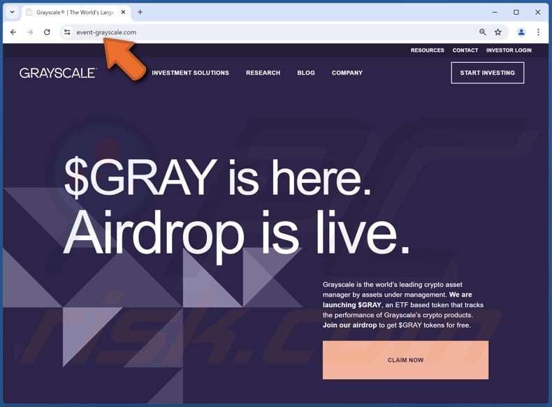 Grayscale ($GRAY) Airdrop scam