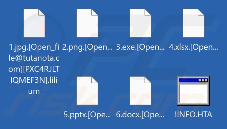 Files encrypted by Lilium ransomware (.lilium extension)