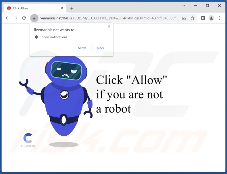 livemarinis[.]net pop-up redirects