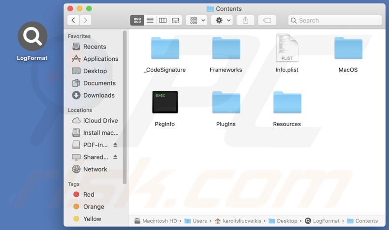 LogFormat adware install folder