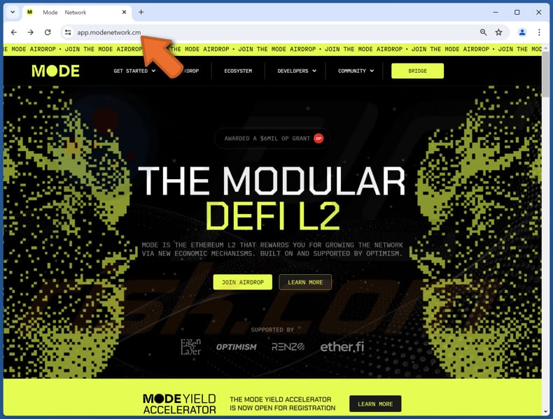 MODE Airdrop scam