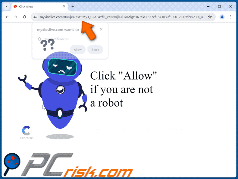 myxioslive[.]com website appearance (GIF)
