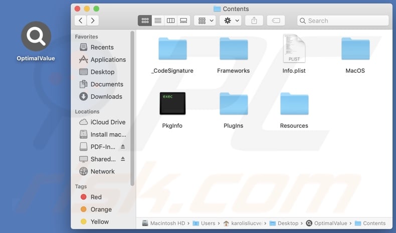 OptimalValue adware install folder