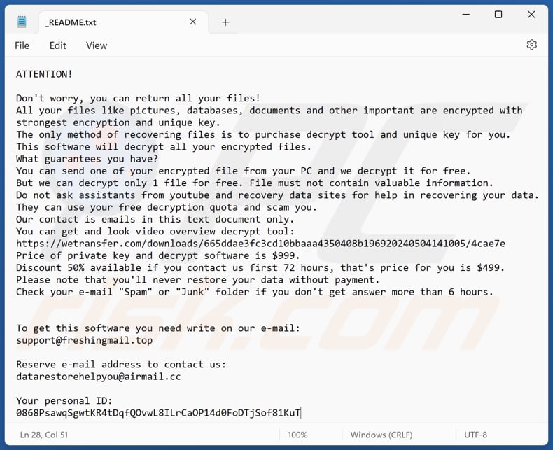 Qehu ransomware text file (_README.txt)