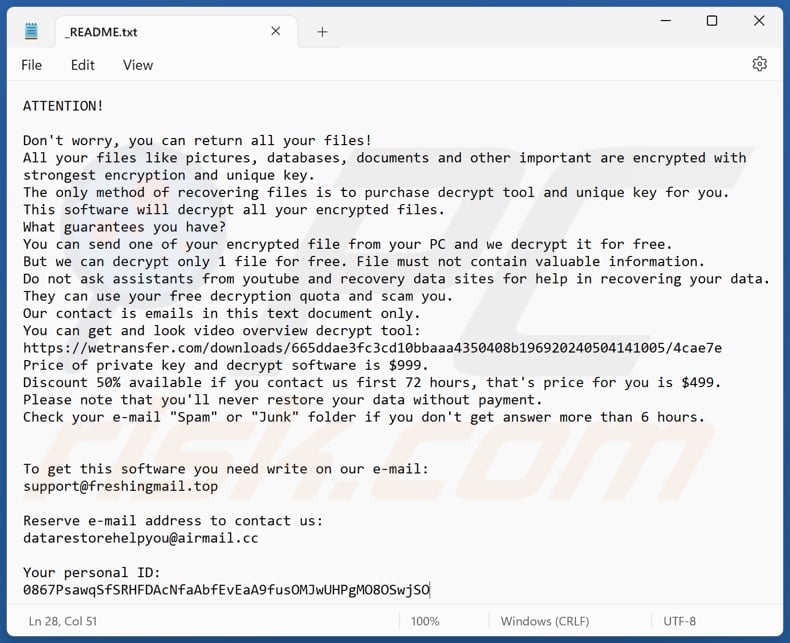 Qepi ransomware text file (_README.txt)