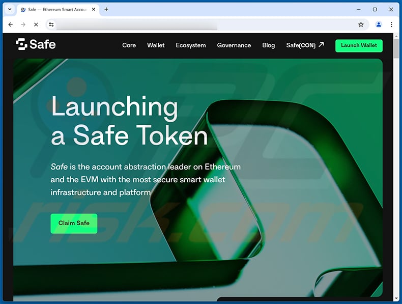 $SAFE Token Airdrop-themed drainer website