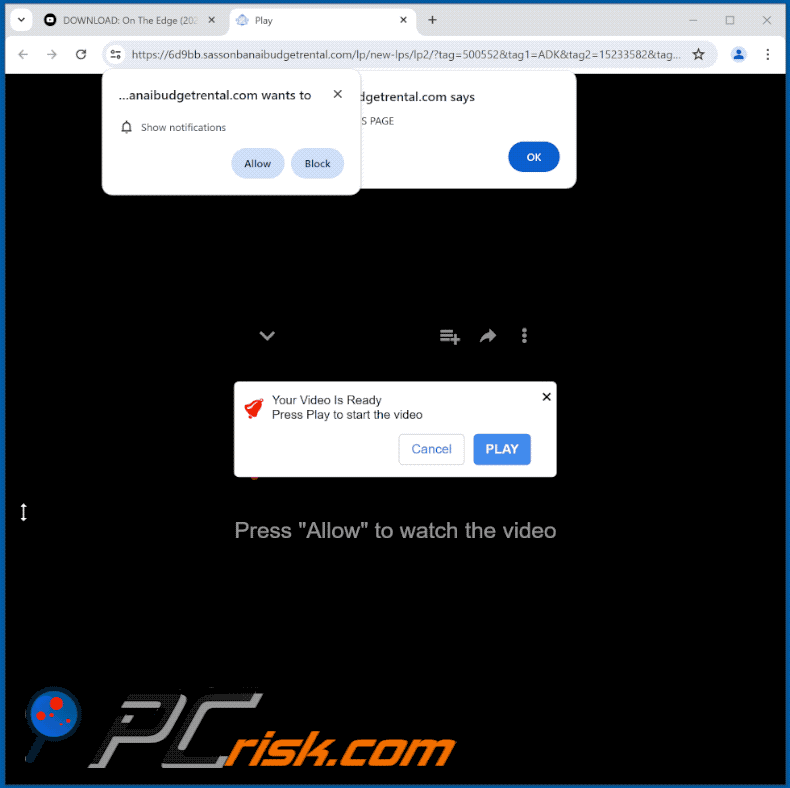 sassonbanaibudgetrental[.]com website appearance (GIF)