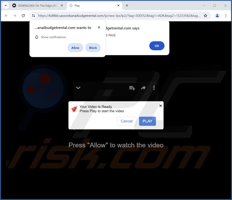 sassonbanaibudgetrental[.]com pop-up redirects