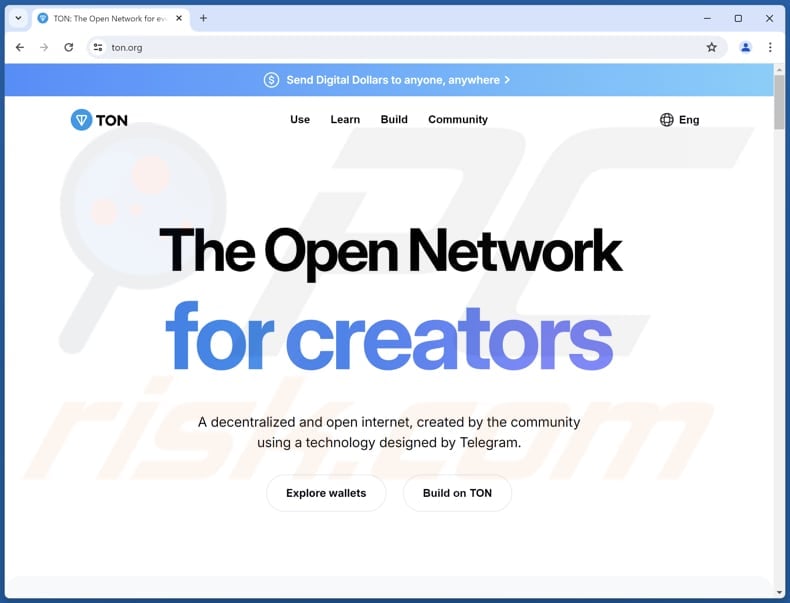 Toncoin (TON) airdrop scam real website (ton.org)