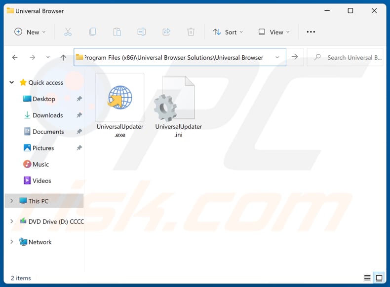 Universal Browser unwanted application