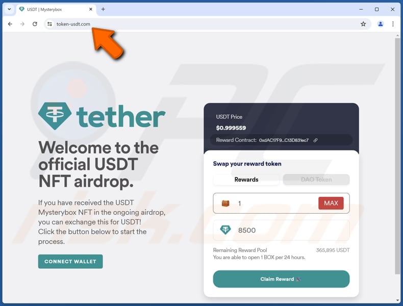 USDT NFT Airdrop scam