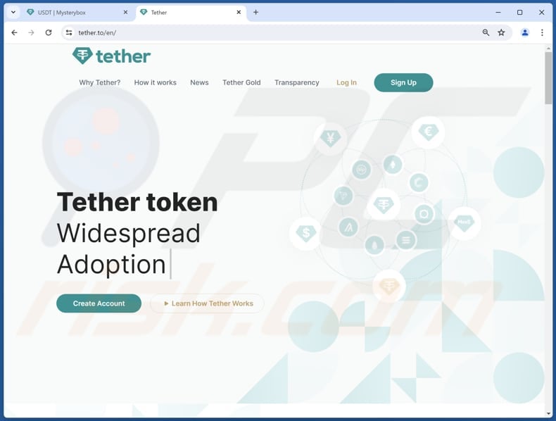 USDT NFT Airdrop real website tether.to