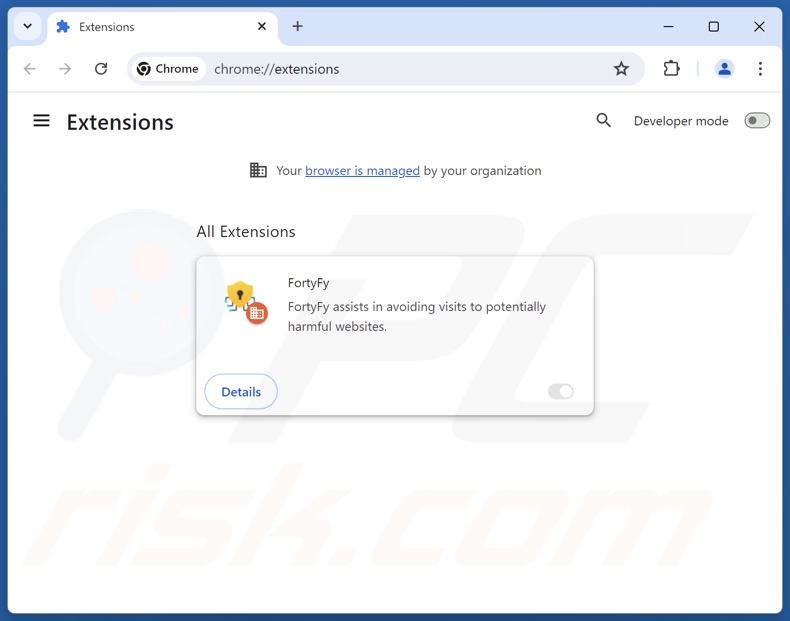Removing unwanted extensions from Google Chrome step 2